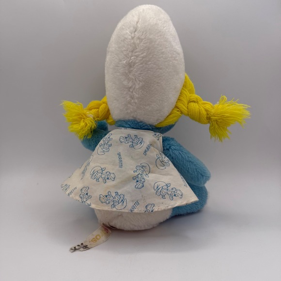 Vintage Smurfette 1981 Ganz Bros Plush Doll Blue Smurf 1981 Wallace Berrie & Co - Picture 3 of 7